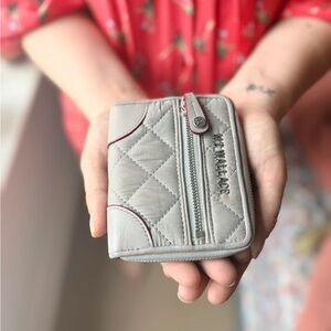 ⸻
🤍 MZ Wallace Wallet (Quilted Grey)